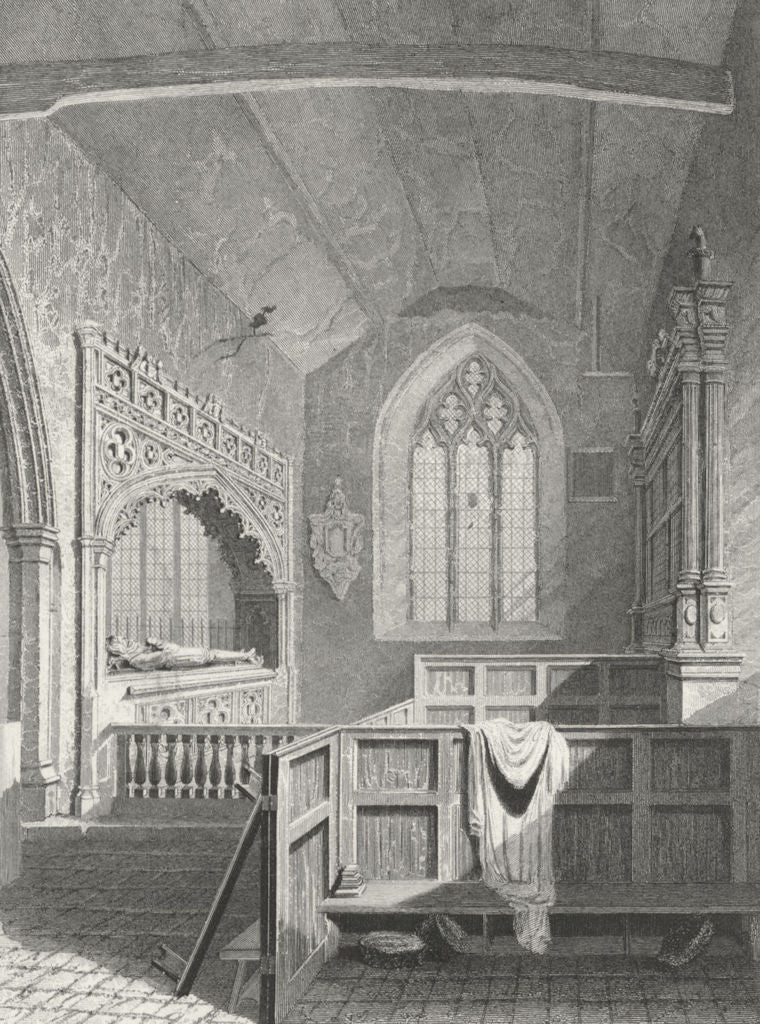 BUILDINGS. Godshill Church c1840 old antique vintage print picture